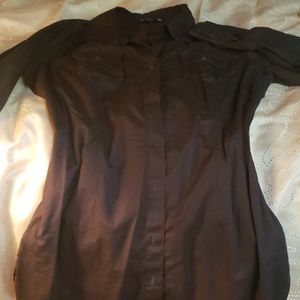 Long Brown sonoma button up shirt